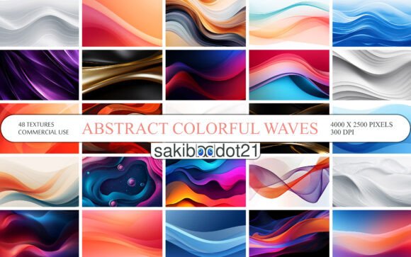Download Abstract Colorful Waves Background - Premium Bundle